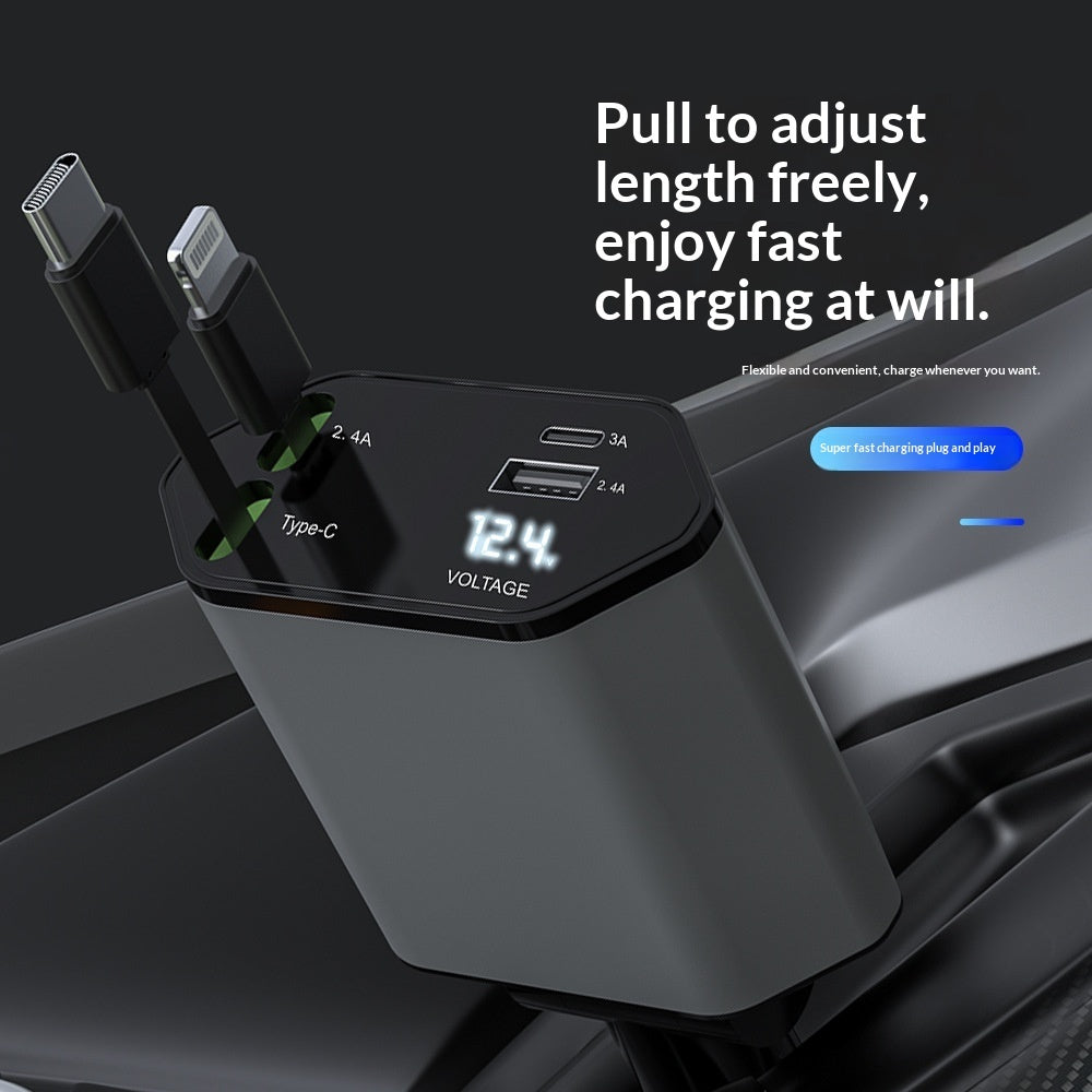 Billaddare 4-i-1 Snabbladdning – 120W USB-C & Lightning