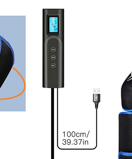 Knämassagerare med lufttryck och värme