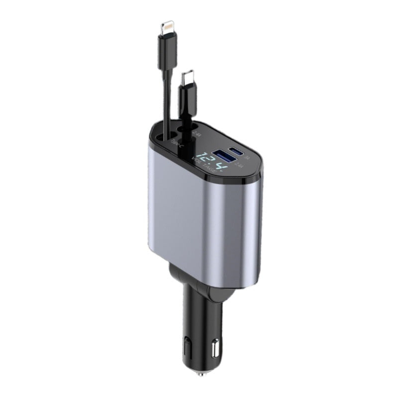 Bil­laddare 4-i-1 Snabbladdning – 120W USB-C & Lightning